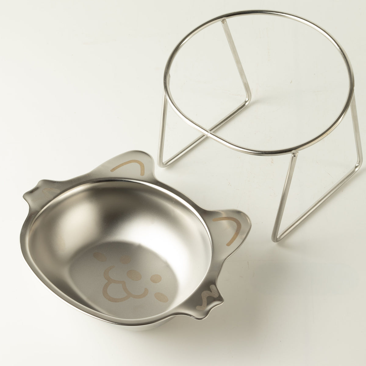Food Bowl - Single Cat Bowl in Stand - Stainless Steel (304)
