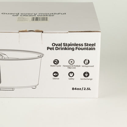 Electric Water Fountain 2.5 Liter - USB - Stainless Steel