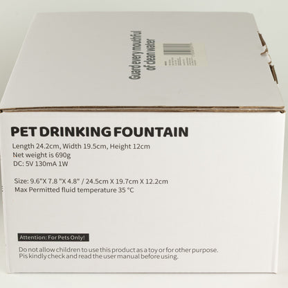 Electric Water Fountain 2.5 Liter - USB - Stainless Steel